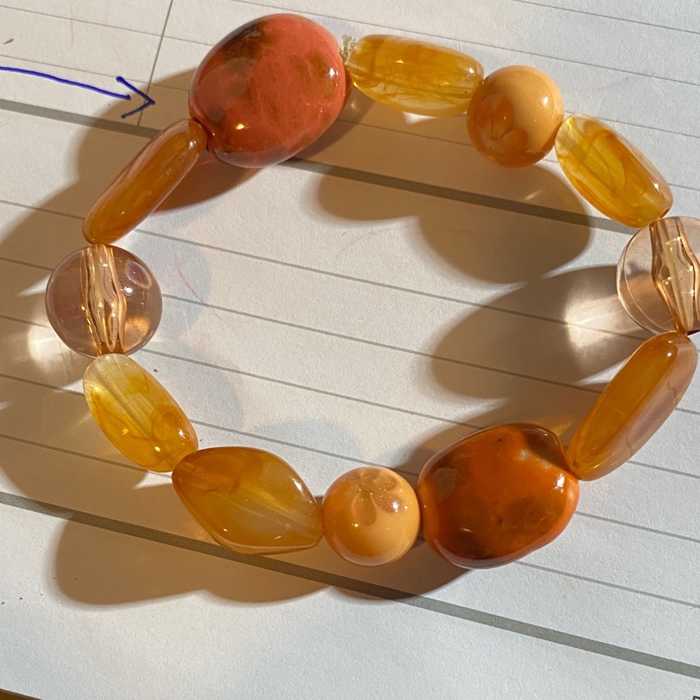 Elegant Amber colour Beaded Bracelet